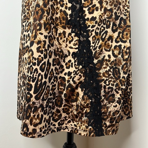 1X Leopard Animal Print Plus Size Nightgown Lingerie Sleepwear Dress - Picture 4 of 9
